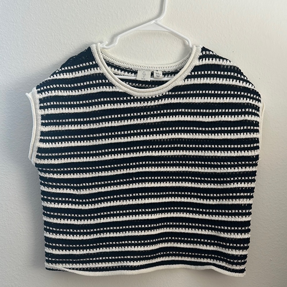 Joie blue and White Striped Knit Top